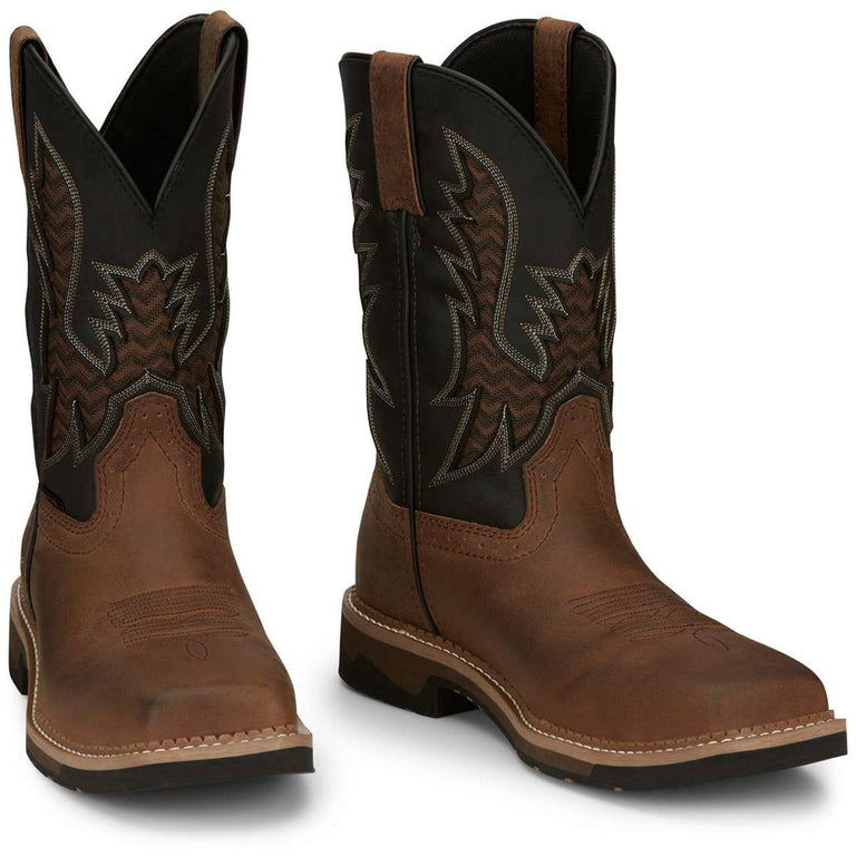 Justin Men's Bolt 11" EH Nano Composite Toe Boots, SE4113, Brown