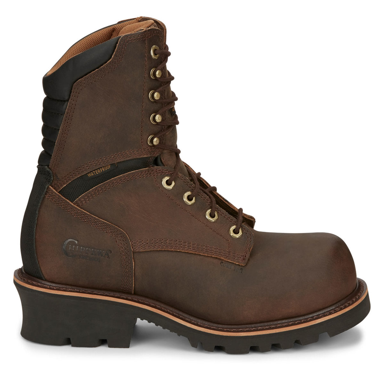 Chippewa Men's Sador 9" Logger EH Waterproof Insulated Composite Toe Boots, 73233, Brown