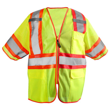 Custom OccuNomix Type R Class 2 Hi-Vis Two-Tone Mesh Safety Vest, LUX-HSCLC3Z
