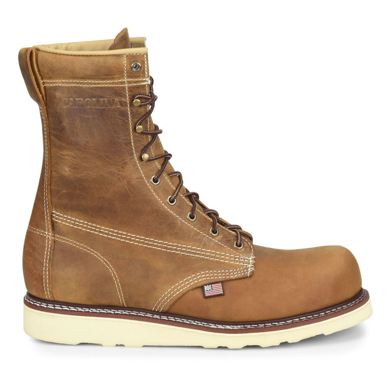 Carolina Men's AMP USA 8" EH Steel Toe Boots, CA7505, Tan