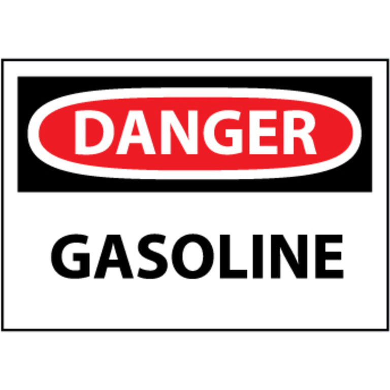 Danger Gasoline, 10x14 Pressure Sensitive Vinyl Sign