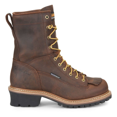 Carolina Men's Spruce 8" Loggers Waterproof EH Soft Toe Boots, CA8824, Copper Crazy Horse