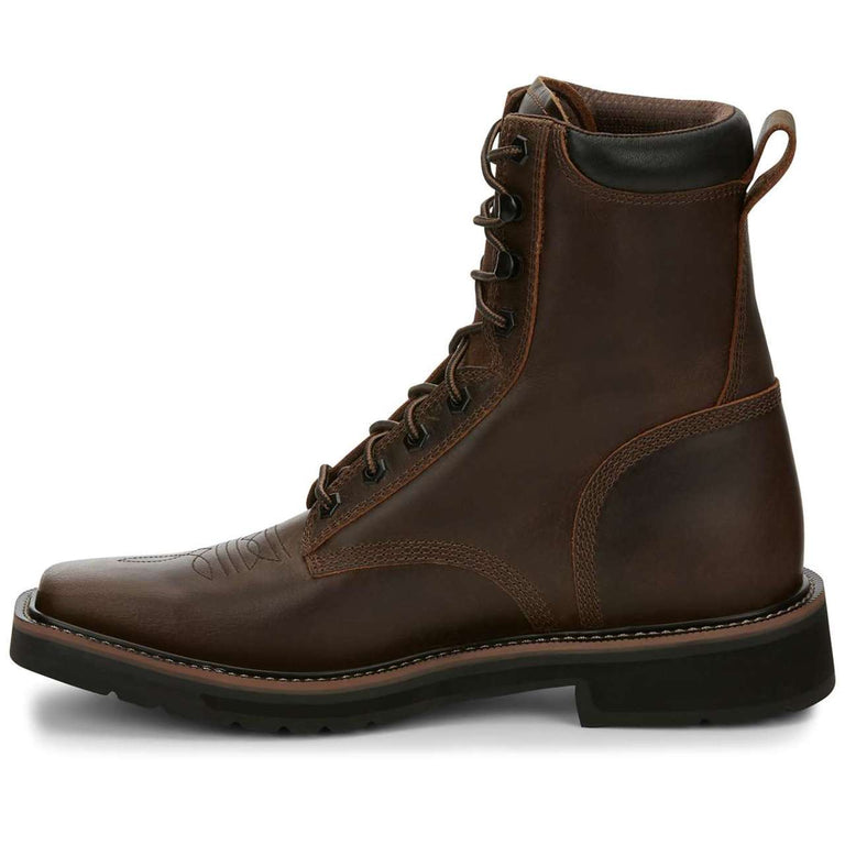 Justin Men's Pulley 8" EH Soft Toe Boots, SE681, Brown