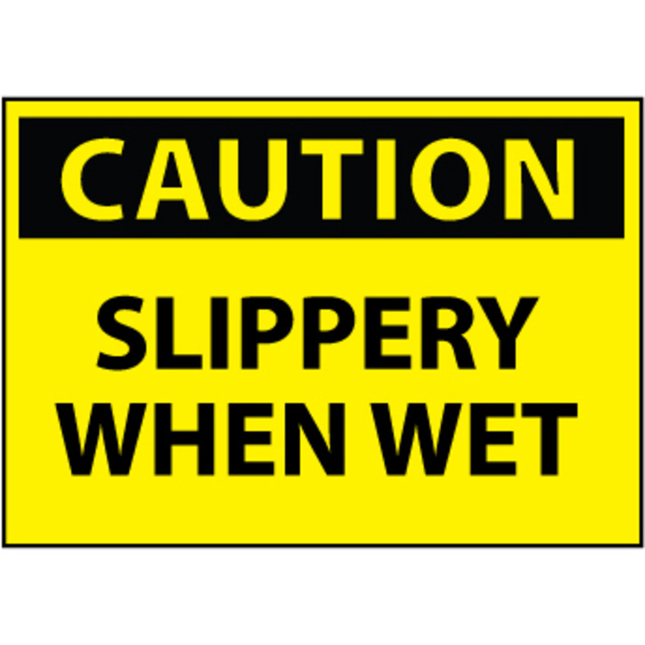 Caution Slippery When Wet 7x10 Rigid Plastic Sign