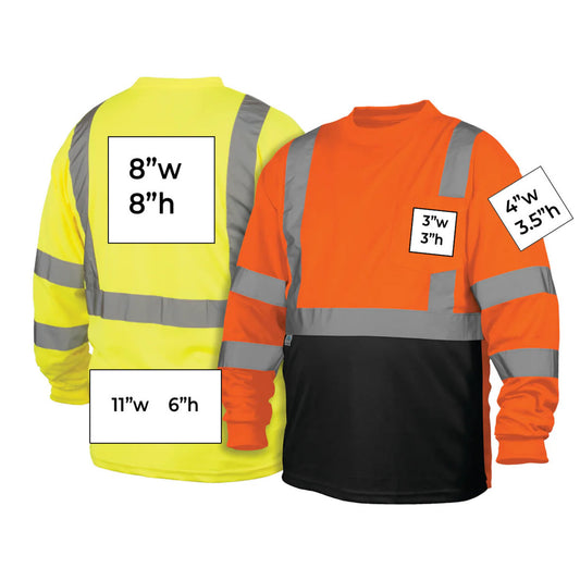 Custom Pyramex RLTS31B Type R Class 3 High-Vis Black Bottom Long Sleeve T-Shirt