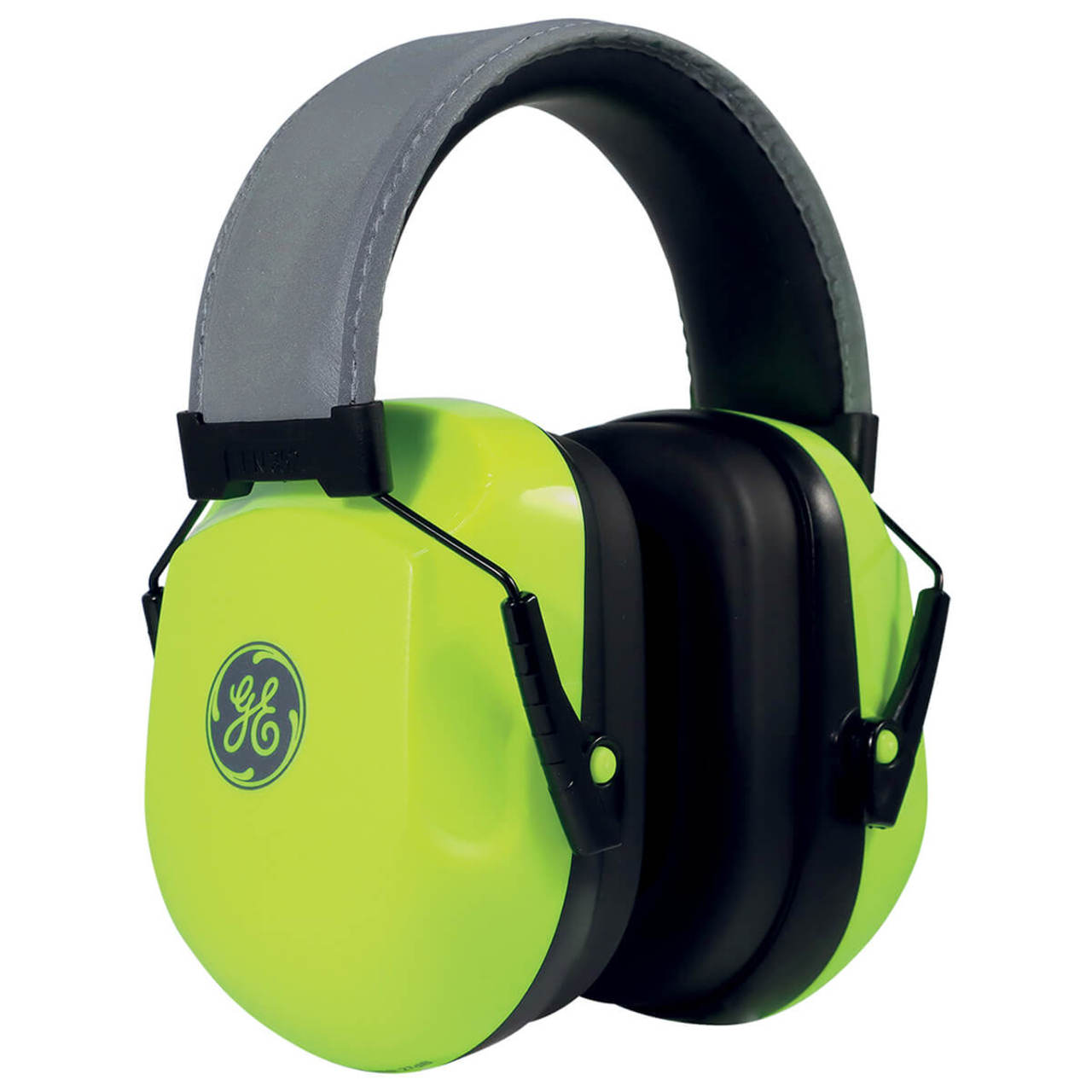 General Electric Earmuffs, 27 dB NRR, GM452HV, Hi-Vis Lime Green