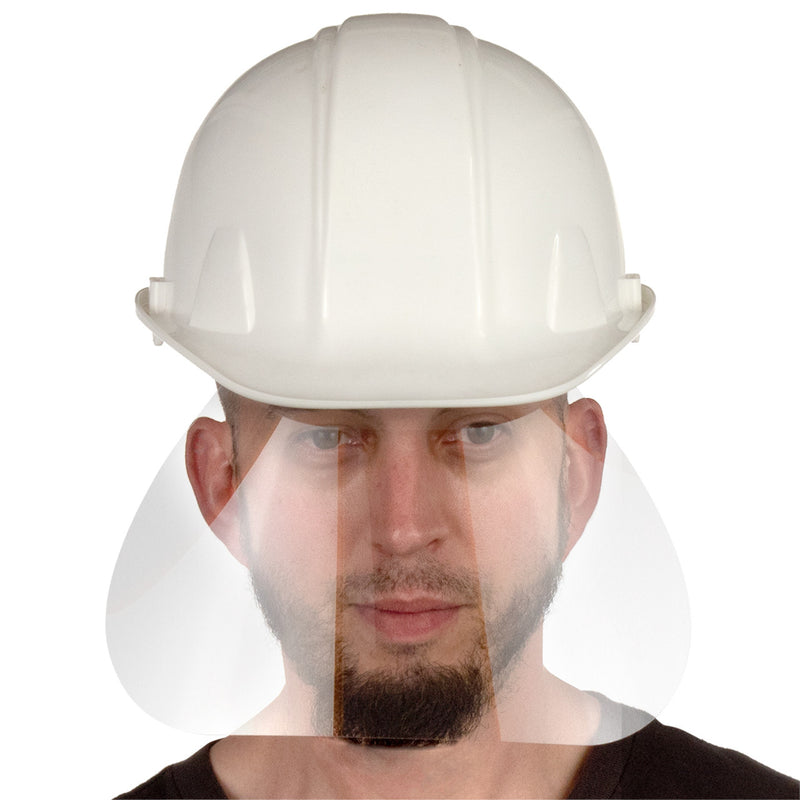 Disposable Hard Hat Face Shield, Clear, 50 Pack
