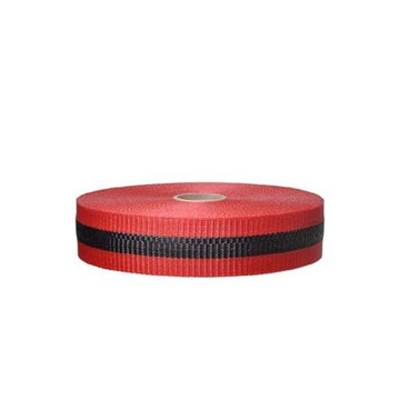 NMC BT7RB Webbed Barrier Tape in Red/Black - 2 in. x 150 ft. Woven Polyethylene Non Adhesive Barricade Tape