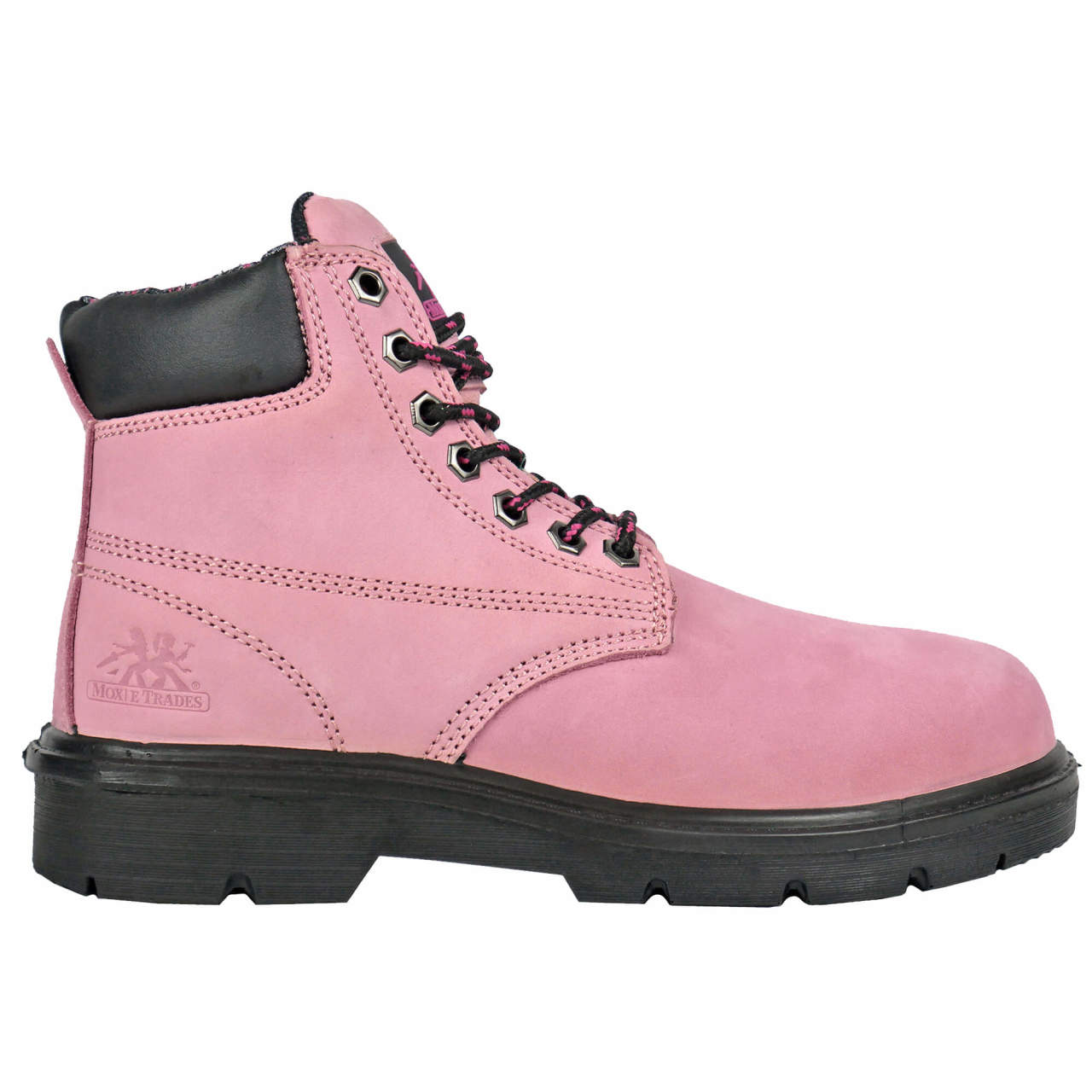 Moxie Trades Women's Alice 6" Pink Steel Toe Boots, MT50162, Pink