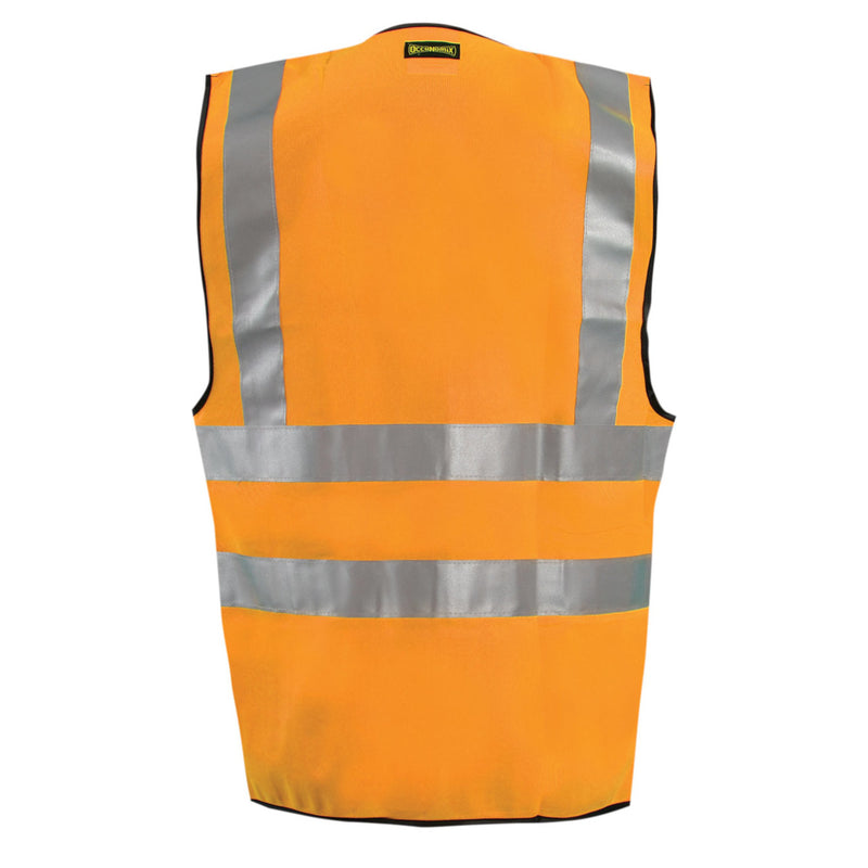 OccuNomix Type R Class 2 High-Vis Solid Dual Stripe Safety Vest w/Zipper - LUX-SSFS