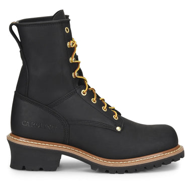Carolina Men's Elm 8" Logger EH Soft Toe Work Boots, CA825, Black