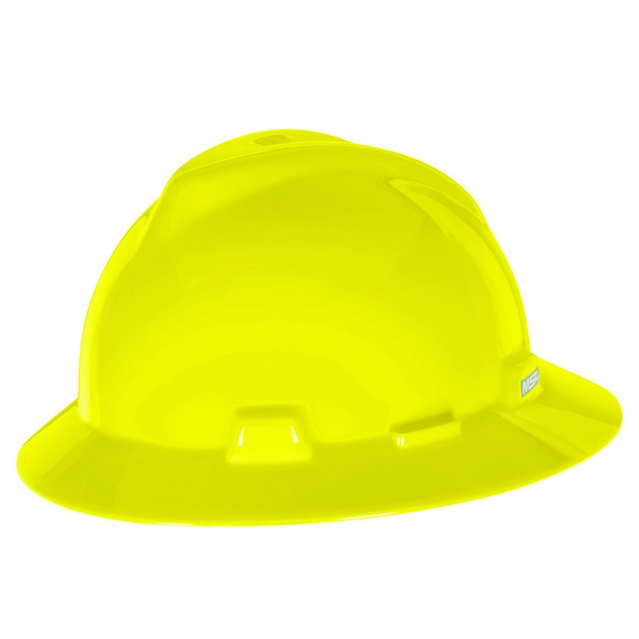 Custom MSA V-Gard Full Brim Hard Hat, Fas-Trac III Ratchet Suspension