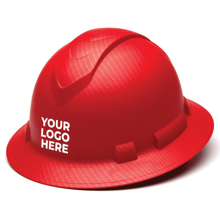 Custom Pyramex Ridgeline HD Full Brim Hard Hat, 4-Point Ratchet Suspension