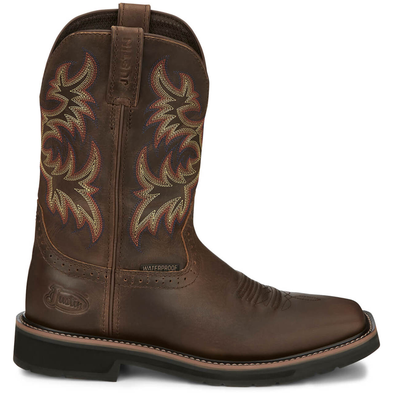 Justin Men's Driller 11" Waterproof EH Soft Toe Boots, SE4689, Brown
