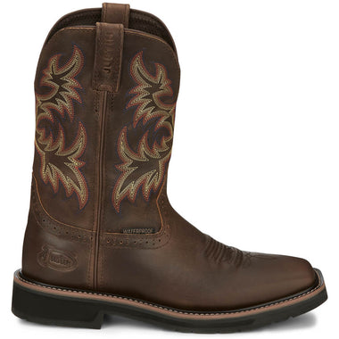 Justin Men's Driller 11" Waterproof EH Soft Toe Boots, SE4689, Brown