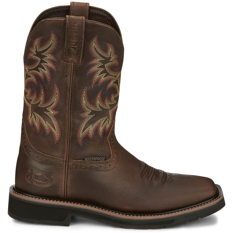 Justin Men's Driller 11" Waterproof EH Soft Toe Boots, SE4689, Brown