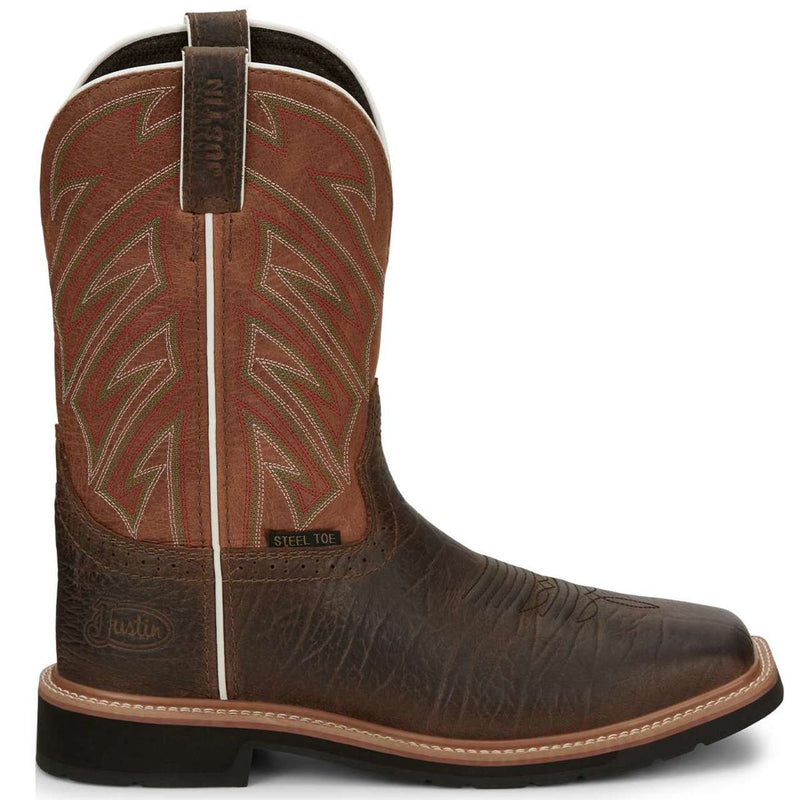 Justin Men's Electrician 11" EH Steel Toe Boots, SE4561, Brown