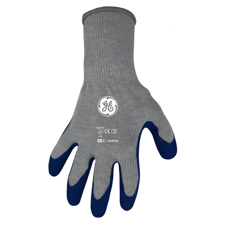 General Electric GG209 Crinkle Rubber Dipped Gloves, Gray