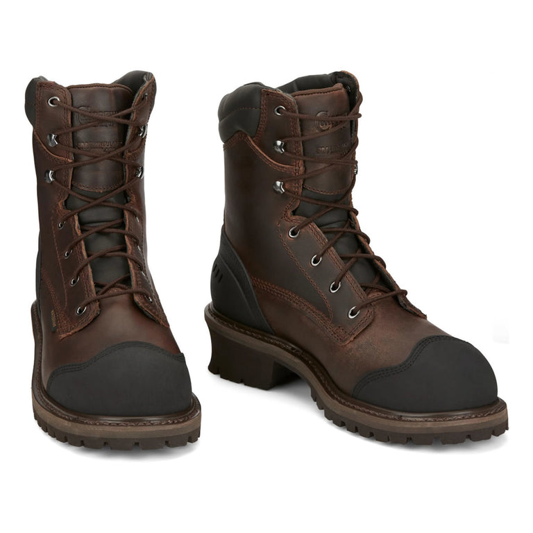 Chippewa Men's Aldarion 8" Logger Waterproof Insulated EH Composite Toe Boots, 55053, Brown