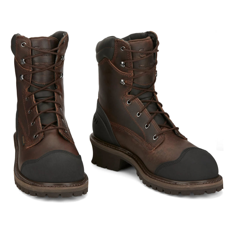Chippewa Men's Aldarion 8" Logger Waterproof Insulated EH Composite Toe Boots, 55053, Brown