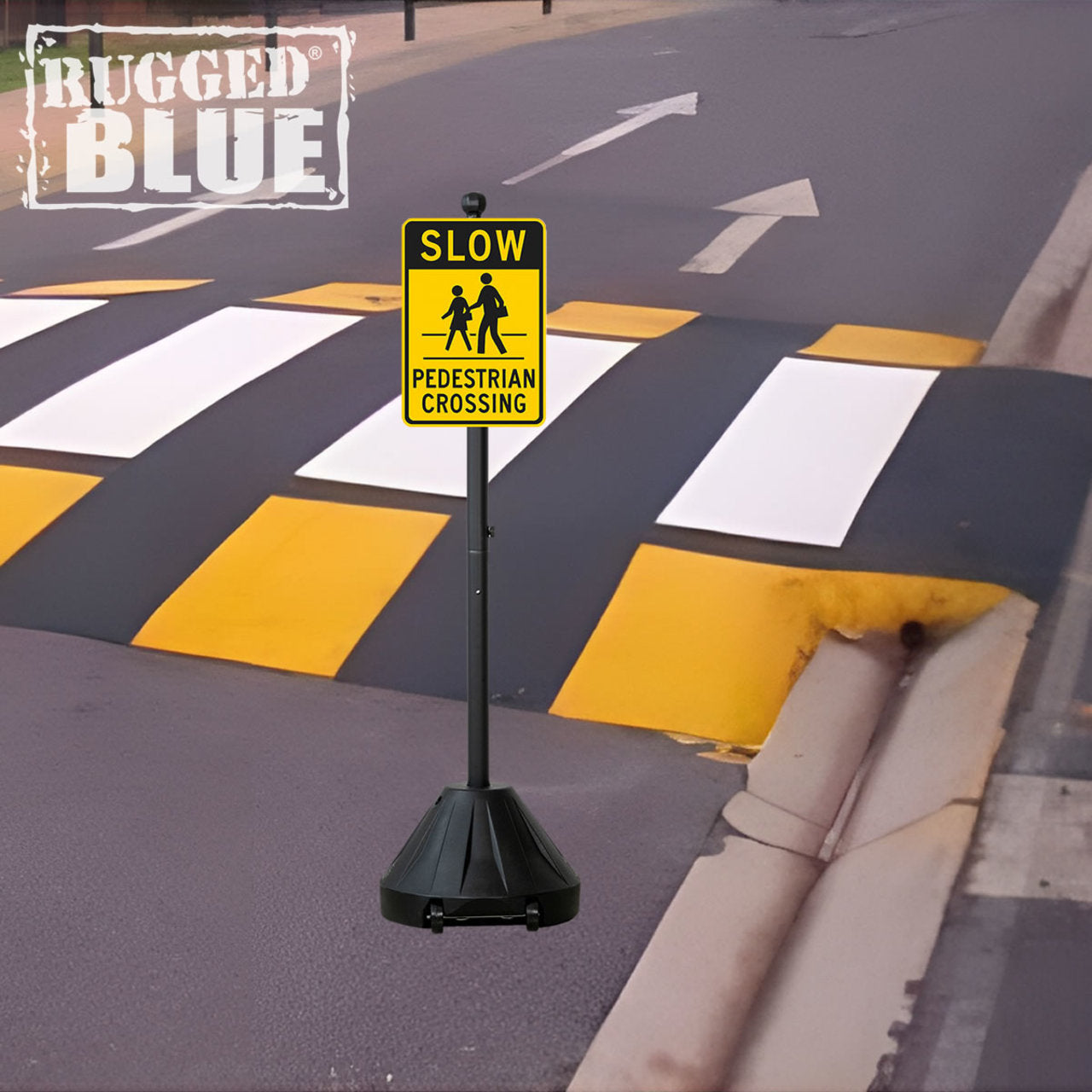 Slow Pedestrian Crossing Sign, 18 in x 12 in, Engineer Grade Reflective Aluminum