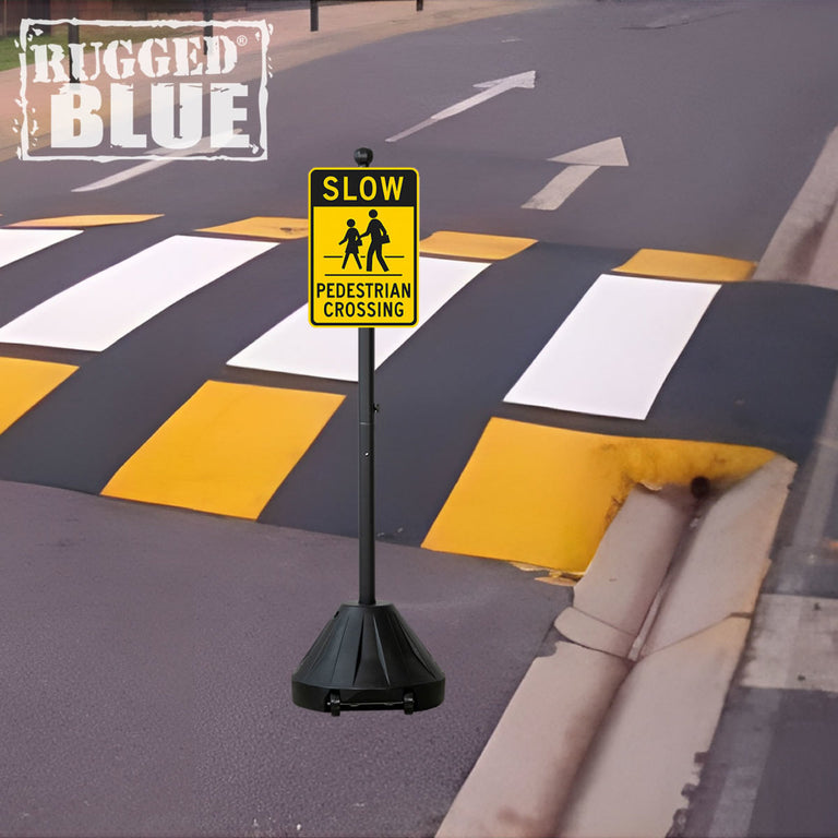 Slow Pedestrian Crossing Sign, 18 in x 12 in, Engineer Grade Reflective Aluminum