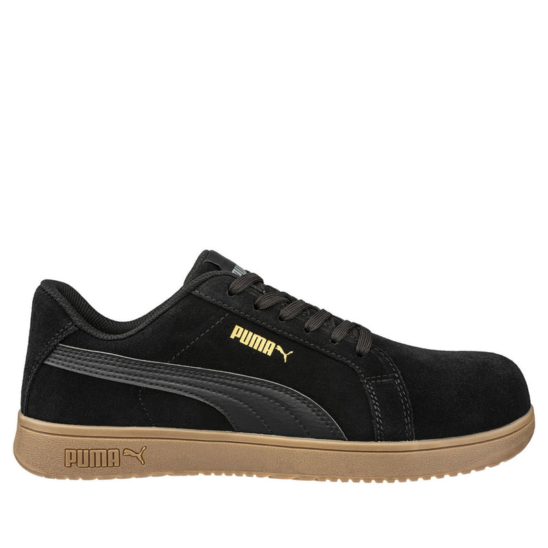 Puma Safety Women's Iconic Low EH Composite Toe Shoes, 640365, Black/Gum