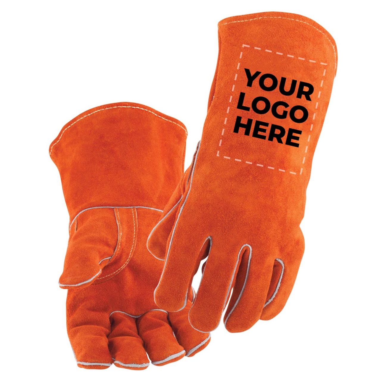 Custom Logo Black Stallion 110 Stick Welding Gloves, Select Shoulder Split Cowhide, 24 Pairs