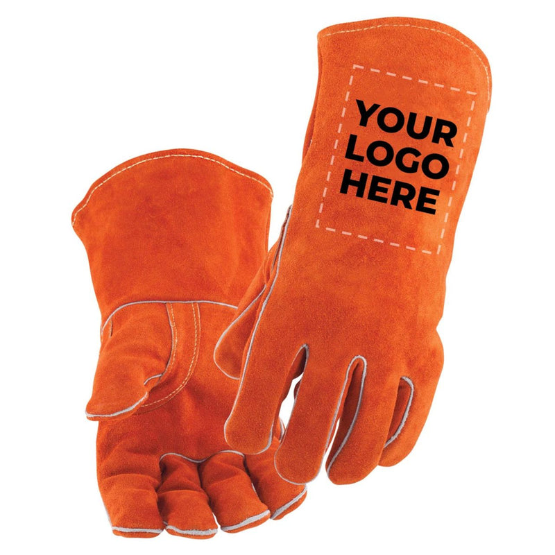 Custom Logo Black Stallion 110 Stick Welding Gloves, Select Shoulder Split Cowhide, 24 Pairs