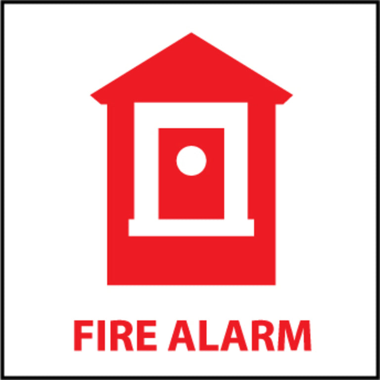 Fire Alarm, Graphic, 7x7 Vinyl Sign