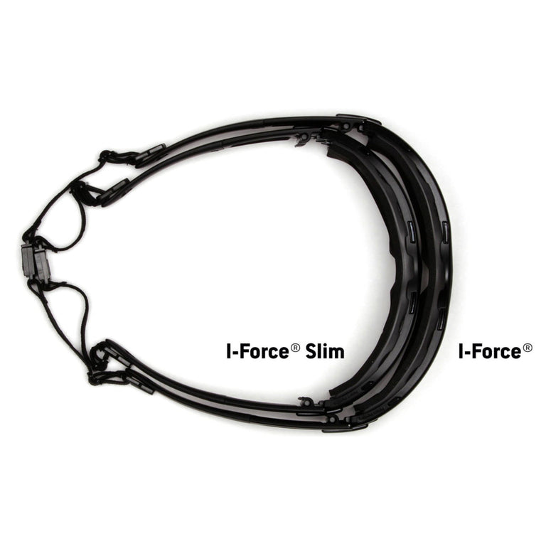 Pyramex I-Force Slim Dual Pane Sealed Safety Glasses, H2X Anti-Fog Lens, Black Frame/Strap