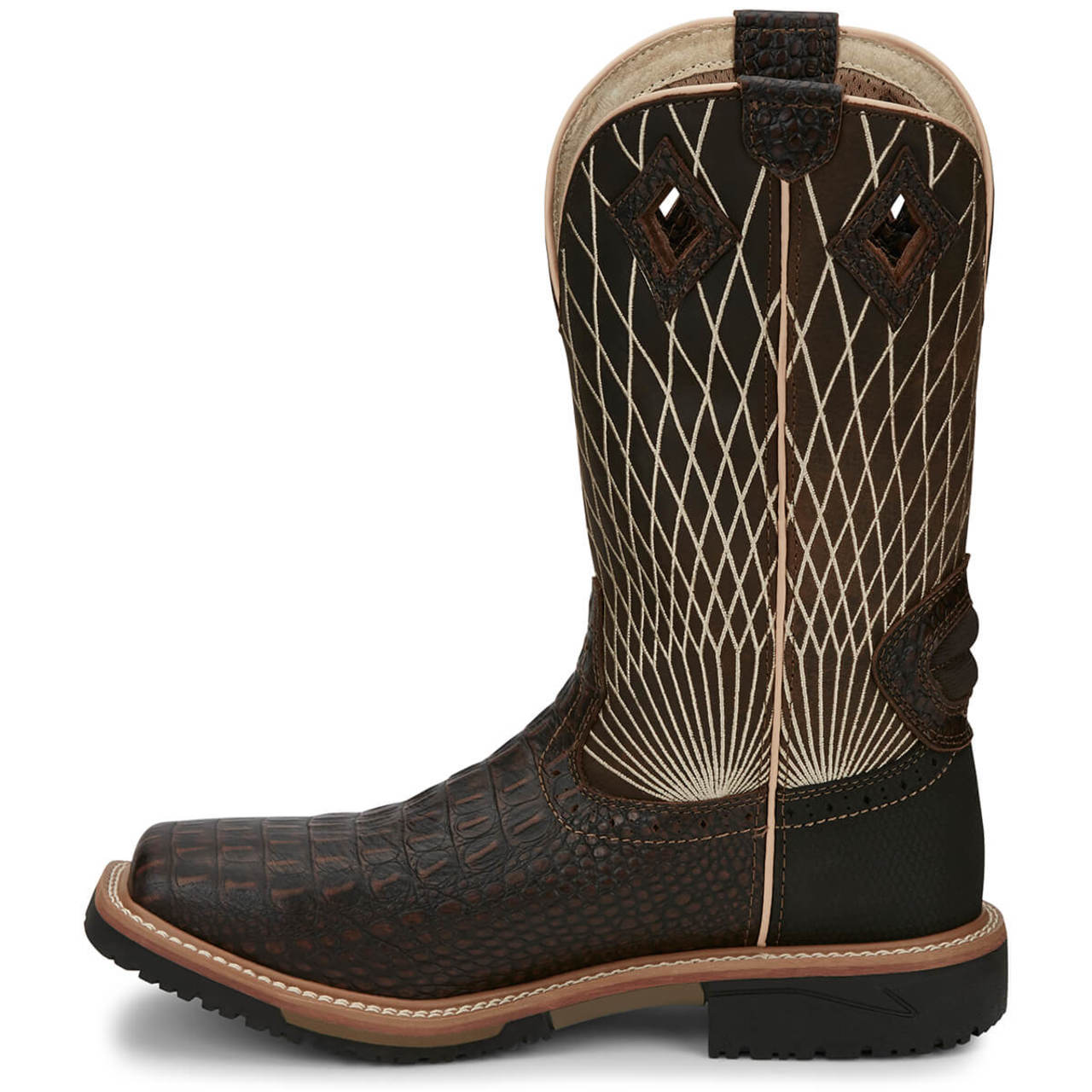 Justin Men's Derrickman 12" EH Composite Toe Boots, SE4833, Brown