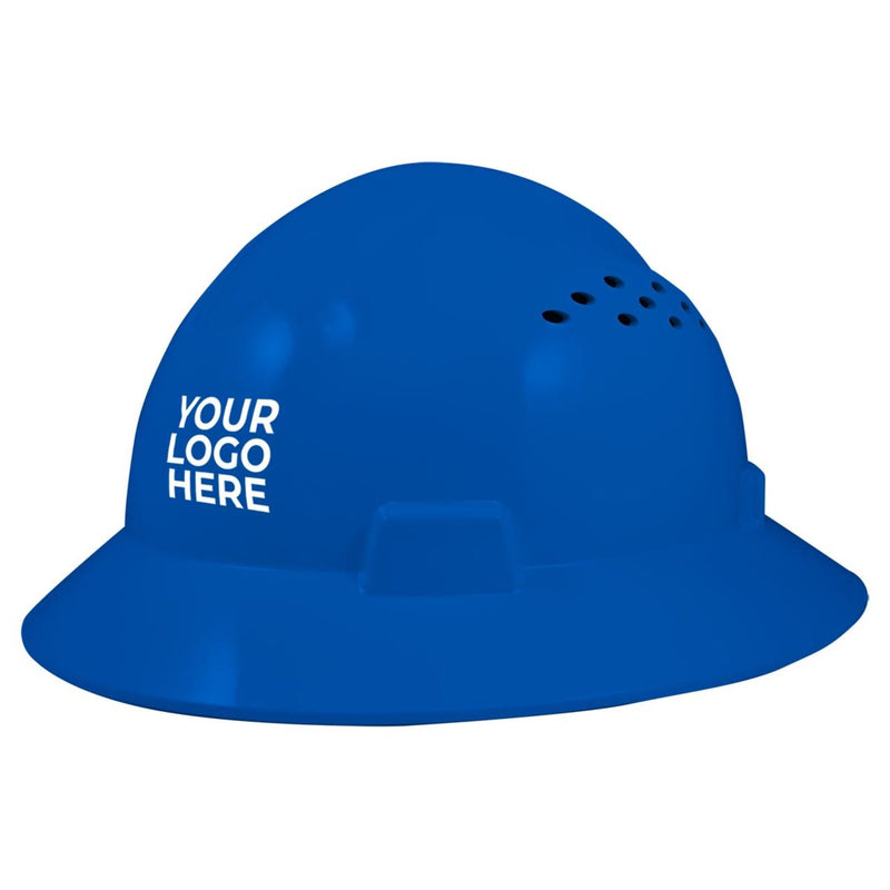 Custom General Electric Vented Full Brim Hard Hat 4-Point Ratchet Suspension, GH328