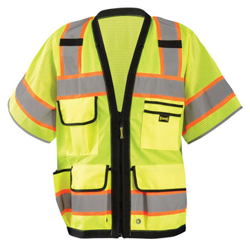OccuNomix Type R Class 3 Hi-Vis Two-Tone Surveyor Mesh Back Safety Vest, LUX-HDS2T3