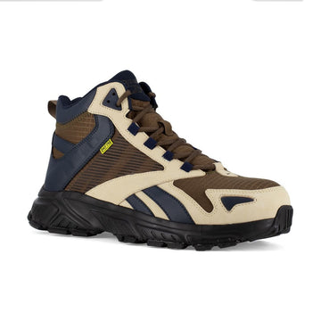 Reebok Men's Hyperium Work EH Composite Toe Met-Guard Retro Trail Hikers - Tan, Blue, and Brown RB3262