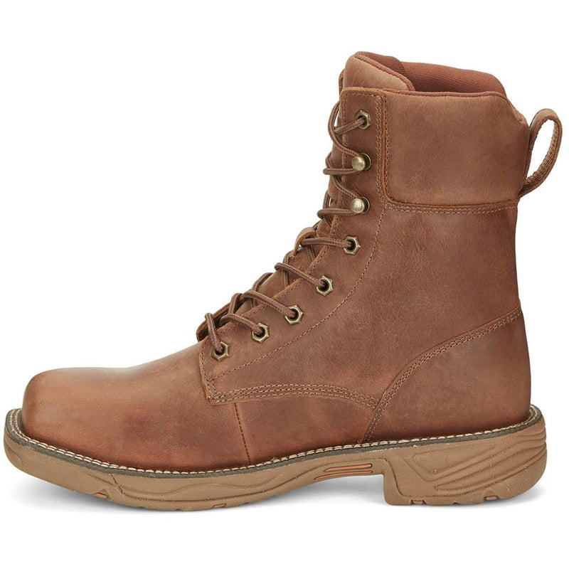 Justin Men's Rush 8" Waterproof EH Nano Composite Toe Boots, SE468, Brown