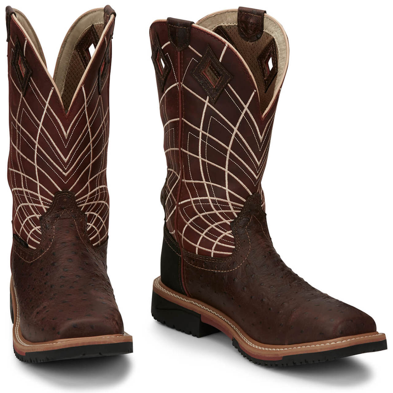Justin Men's Derrickman 12" Waterproof EH Composite Toe Boots, SE4835, Brown