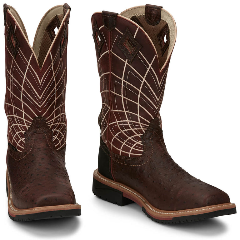 Justin Men's Derrickman 12" Waterproof EH Composite Toe Boots, SE4835, Brown