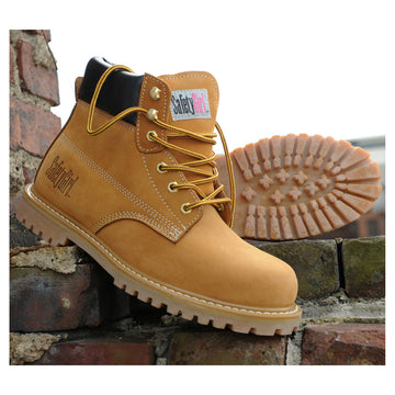 Safety Girl Women's Steel Toe Work Boots - Tan