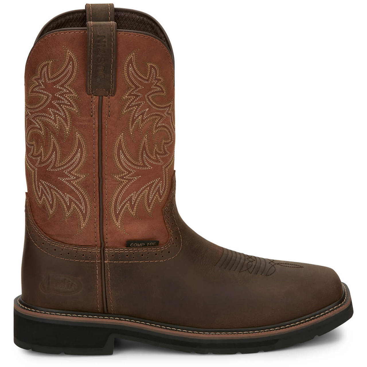 Justin Men's Switch 11" EH Composite Toe Boots, SE4812, Brown