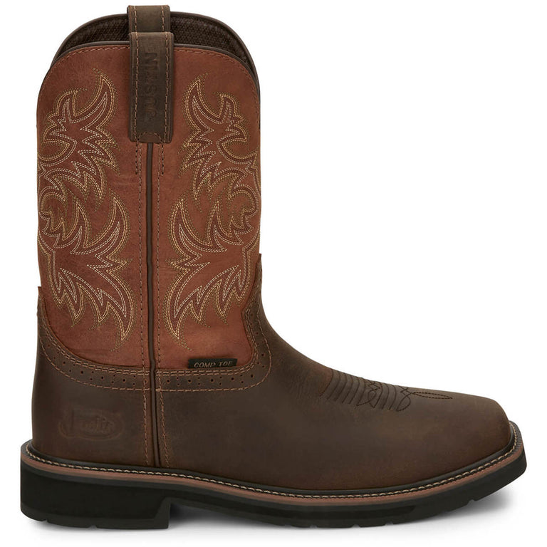 Justin Men's Switch 11" EH Composite Toe Boots, SE4812, Brown