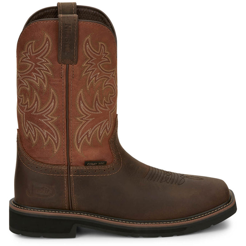 Justin Men's Switch 11" EH Composite Toe Boots, SE4812, Brown