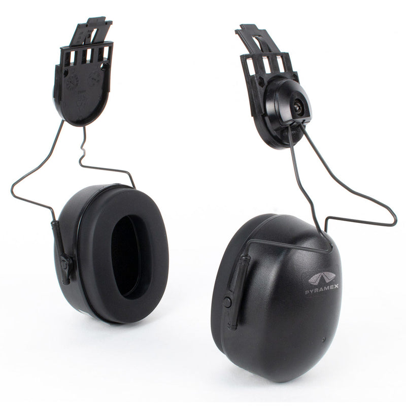 Pyramex Full Brim Hat Mounted Earmuffs, NRR 23dB, CMFB6010, Black