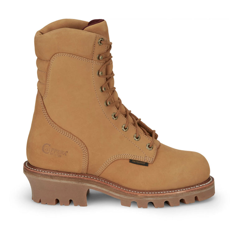 Chippewa Men's Super DNA 9" Logger EH Waterproof Insulated Steel Toe Boots, 59417, Tan