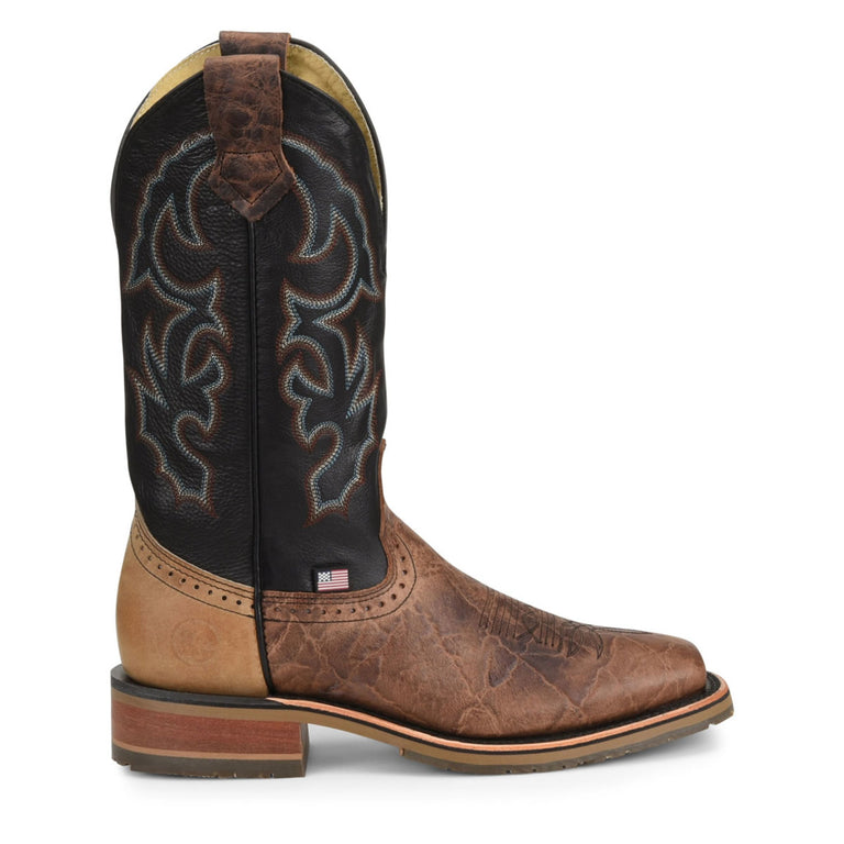 Double-H Boots Men's Grissom 12" Roper Soft Toe Boots, DH4644, Brown
