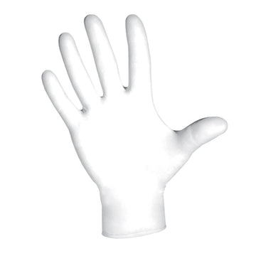 DASH Alasta Nitrile Exam Grade Disposable Gloves, White, 3.9 mil, Box of 100
