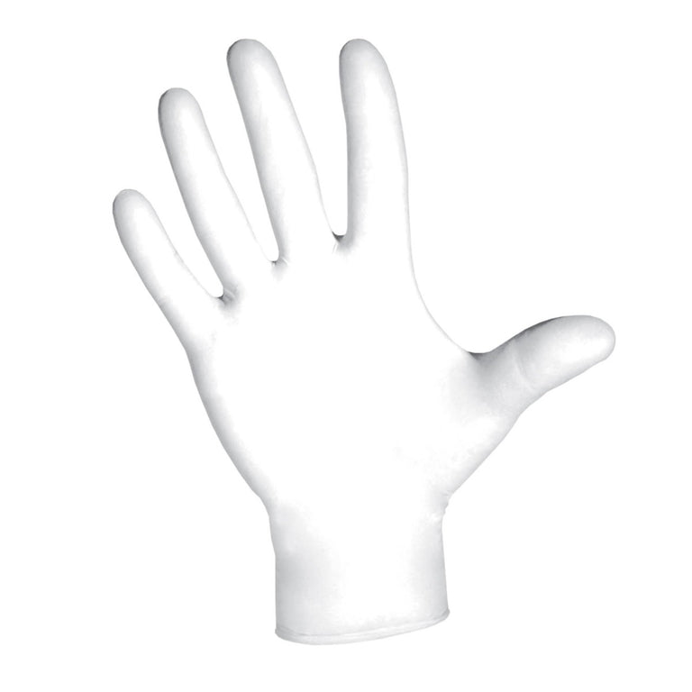 DASH Alasta Nitrile Exam Grade Disposable Gloves, White, 3.9 mil, Box of 100