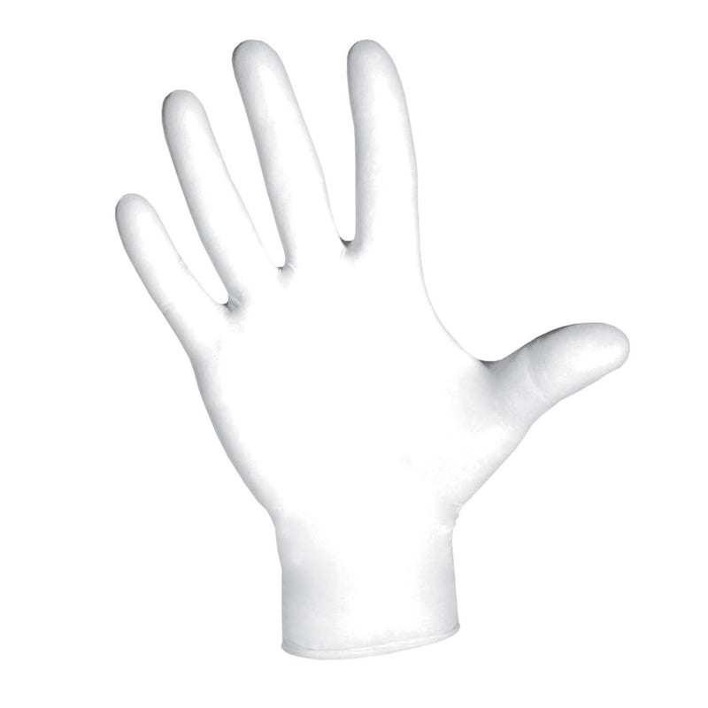 DASH Alasta Nitrile Exam Grade Disposable Gloves, White, 3.9 mil, Box of 100