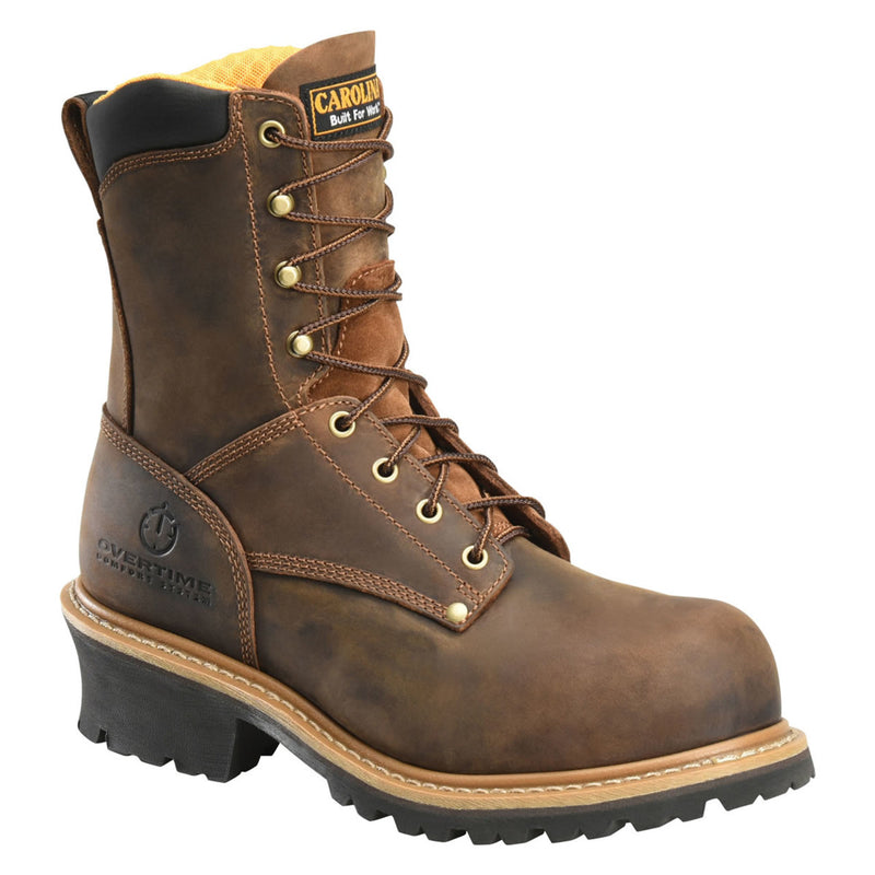Carolina Men's Poplar 8" Logger EH Soft Toe Boots, CA9053, Brown