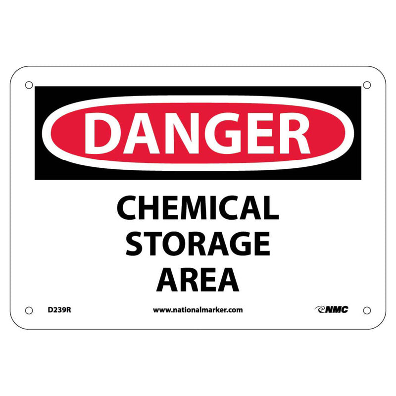 Danger Chemical Storage Area, 7x10 Rigid Plastic Sign